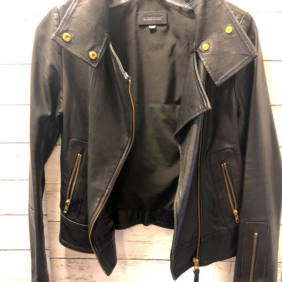 Mackage Black Moto Lamb Leather Biker Made for Aritzia - Picture 2 of 15